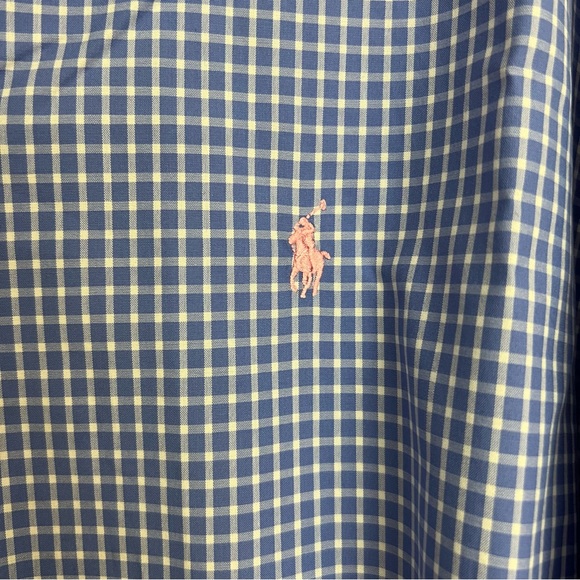 Polo Ralph Lauren Classic Fit Button Down Dress Shirt Men Sz 18 2XL Blue Striped - Picture 3 of 4
